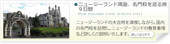 ニュージーランド周遊、名門校を巡る旅９日間