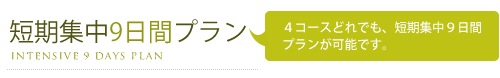 短期集中9日間プラン